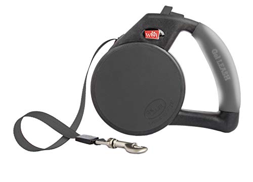 Wigzi Gel Handle Retractable Leash, Black