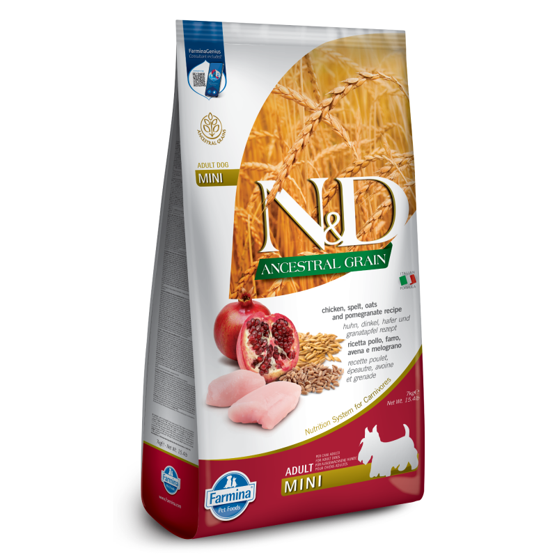 Farmina N&D Ancestral Grain Canine Chicken & Pomegranate Adult Mini