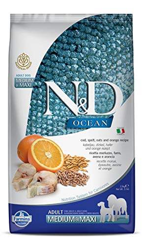 Farmina N&D Ocean Canine Cod, Spelt, Oat, & Orange Adult Medium & Maxi