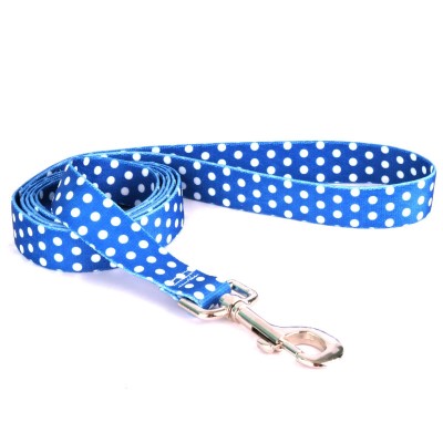 Yellow Dog - Navy Polka Dot Leash