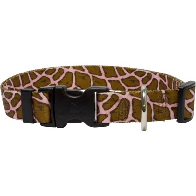 Yellow Dog - Giraffe Pink Collar