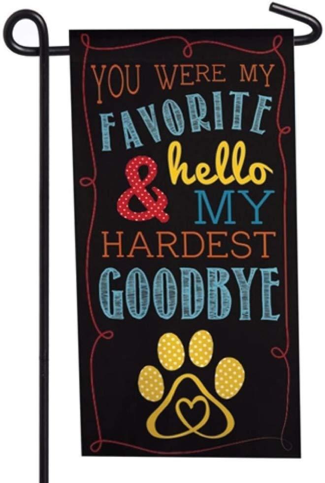 Evergreen Pet Memorial Mini Flag - Hardest Goodbye