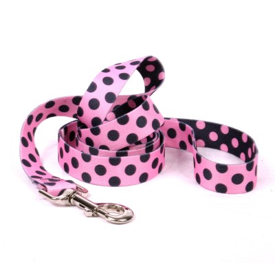 Yellow Dog - Pink & Black Polka Dot Leash