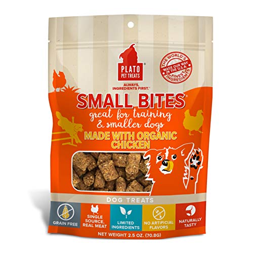 Plato Pet Treats Small Bites Chicken Meaty Morsel Dog Treats