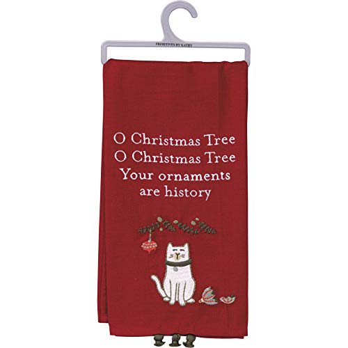 Primitives by Kathy Dish Towel - O Christmas Tree Your Ornaments are History