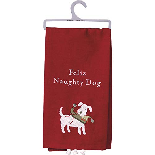 Primitives by Kathy Dish Towel - Feliz Naughty Dog