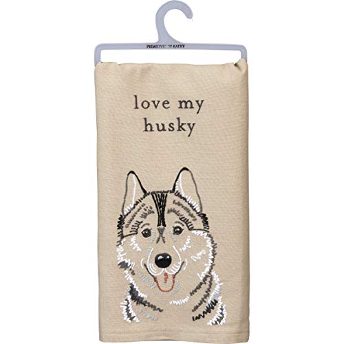 Primitives by Kathy Kitchen Towel-Love My Husky