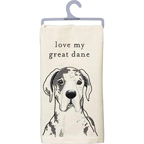 Primitives by Kathy Kitchen Towel-Love My Great Dane