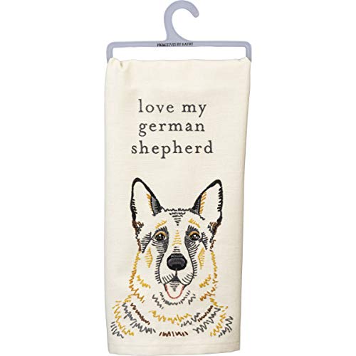 Primitives by Kathy Kitchen Towel-Love My German Shepherd