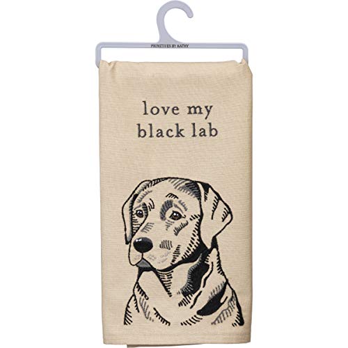 Primitives by Kathy Kitchen Towel-Love My Black Lab