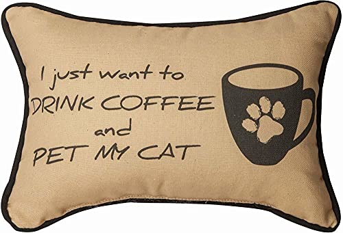 Pillow-I Just Want to Drink Coffee and Pet my Cat