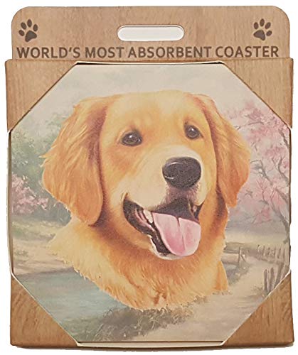 E&S Stone Coaster-Golden Retriever Face