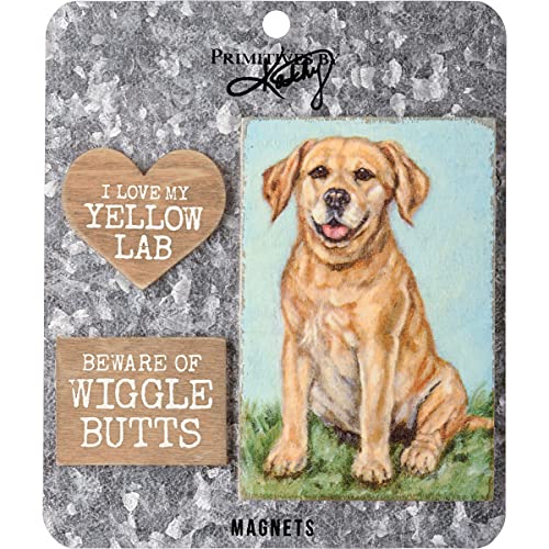 Primitives by Kathy Magnet Set-Yellow Lab
