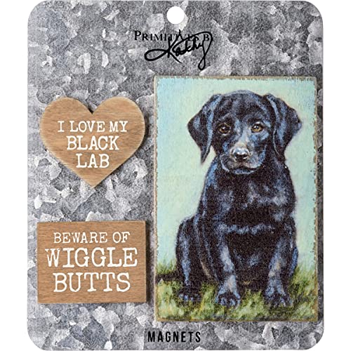 Primitives by Kathy Magnet Set-Black Lab