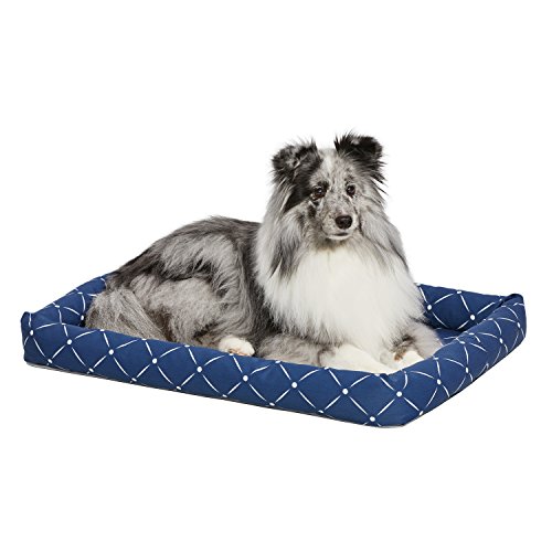 MidWest QuietTime® Couture Ashton Bolster Pet Bed-Blue