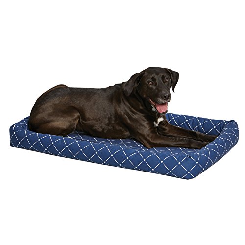 MidWest QuietTime® Couture Ashton Bolster Pet Bed-Blue