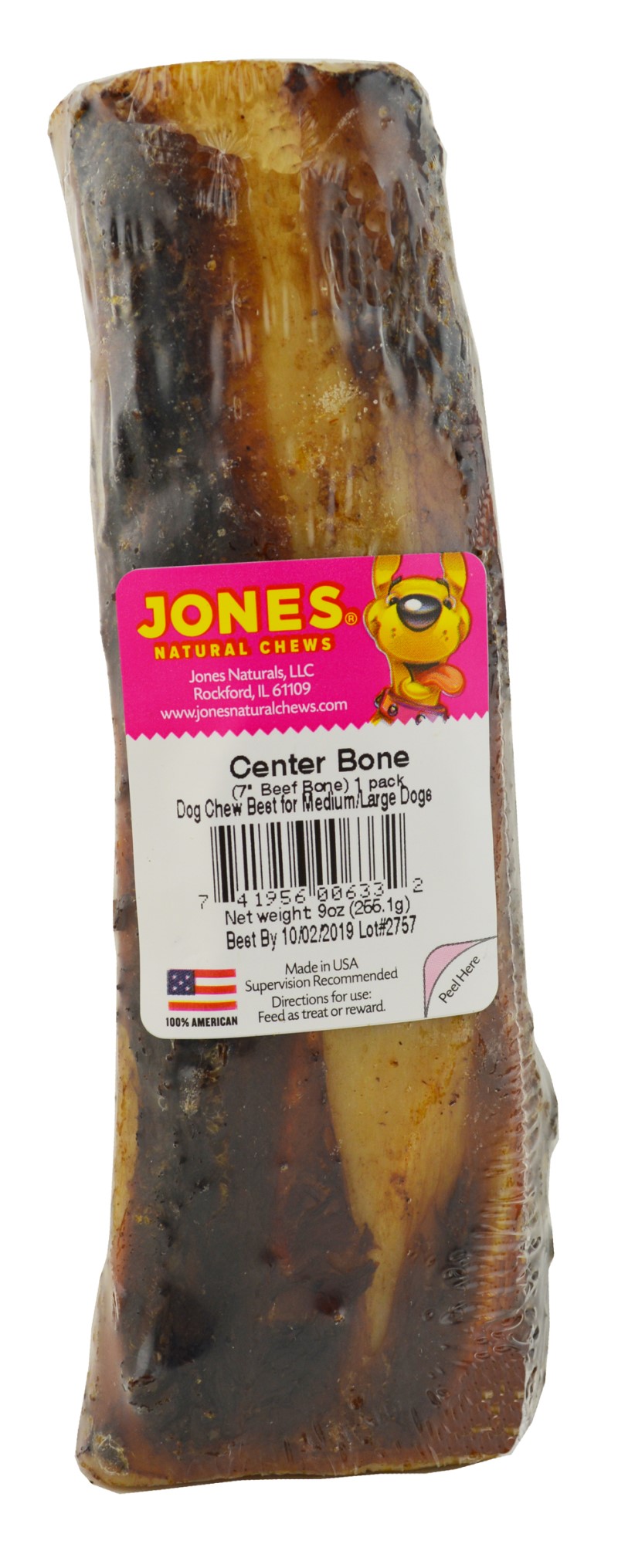 Jones Natural Chews 7" Center Beef Bone