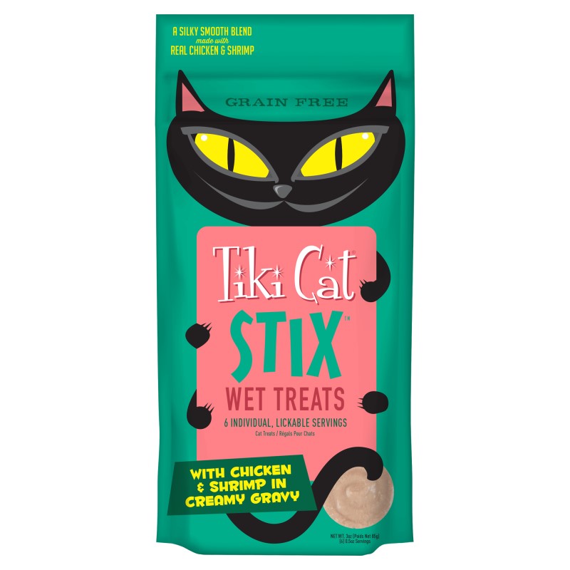 Tiki Cat Stix Mousse Treats, 3oz 6pk-Chicken & Shrimp