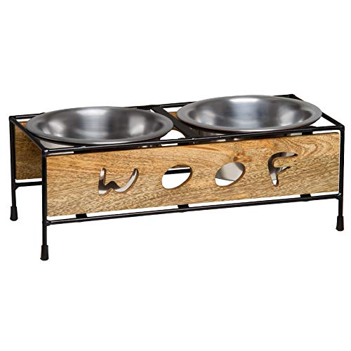 Black Label Wooden Woof Cutout Dog Diner