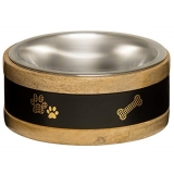 Black Label Wooden Ring Dog Bowl