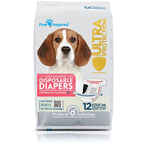 Paw Inspired Disposable Dog Diapers-12 count