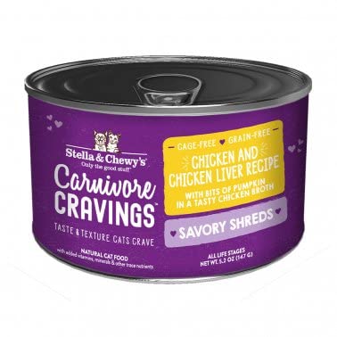 Stella & Chewy's Carnivore Cravings Savory Shreds Chicken & Chicken Liver Recipe Canned Cat Food