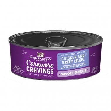 Stella & Chewy's Carnivore Cravings Savory Shreds Chicken & Turkey Recipe Canned Cat Food