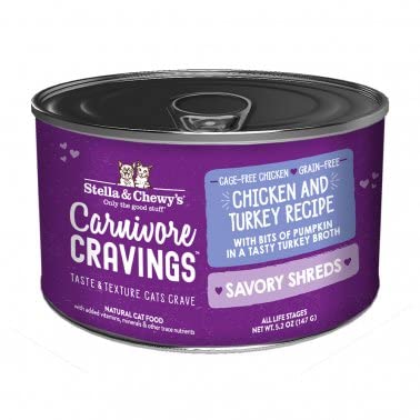 Stella & Chewy's Carnivore Cravings Savory Shreds Chicken & Turkey Recipe Canned Cat Food