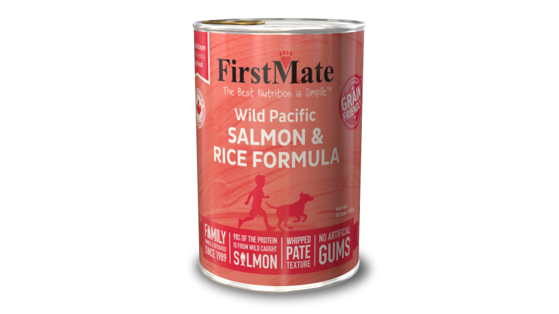 FirstMate Grain Friendly Canned Dog Food, Salmon & Rice, 12.2-oz-