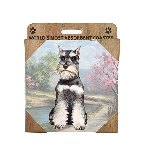 E&S Stone Coaster-Schnauzer Sitting