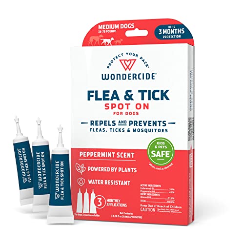 Wondercide Flea & Tick Spot On Topical Prevention for Medium Dogs – Natural Plant Powered Protection