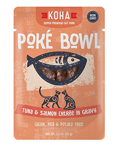 KOHA Poké Bowl Tuna & Salmon Entrée in Gravy for Cats