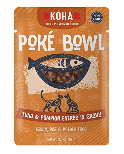 KOHA Poké Bowl Tuna & Pumpkin Entrée in Gravy for Cats