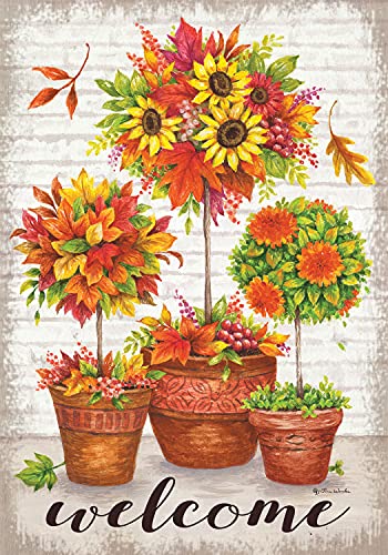 Custom Decor Topiary Fall Garden Flag