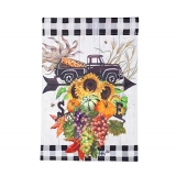 Evergreen Fall Charm Truck Garden Flag