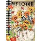 Carson Welcome Floral Pumpkin Garden Flag