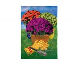 Evergreen Potted Mums Fall Garden Flag