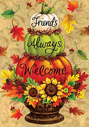 Custom Decor Pumpkin Topiary Fall Garden Flag