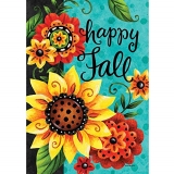 Custom Decor Whimsy Flowers Fall Garden Flag