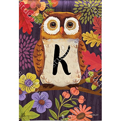 Magnet Works Initial K Floral Owl Fall Garden Flag