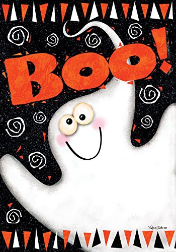 Evergreen Boo Ghost Halloween Garden Flag