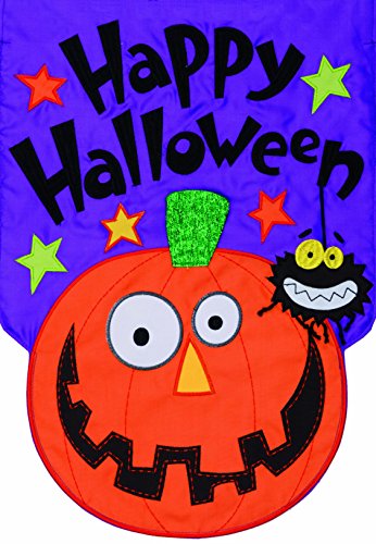 Evergreen Happy Halloween Applique Garden Flag