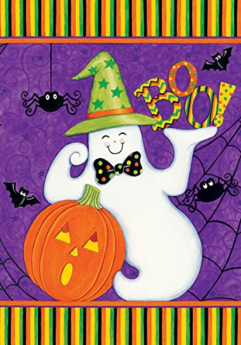 Evergreen Boo Friendly Ghost Halloween Garden Flag