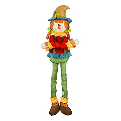 Evergreen Autumn Plush Girl Scarecrow Post Hugger Décor