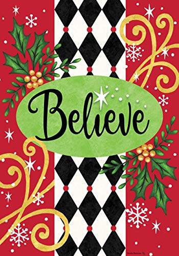 Evergreen Believe Christmas Garden Flag