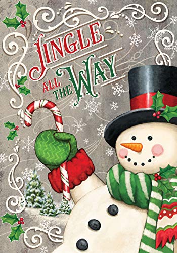 Evergreen Jingle All the Way Snowman Christmas Garden Flag