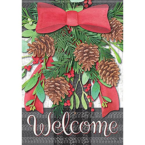 Carson Welcome Evergreen Bough Christmas Garden Flag