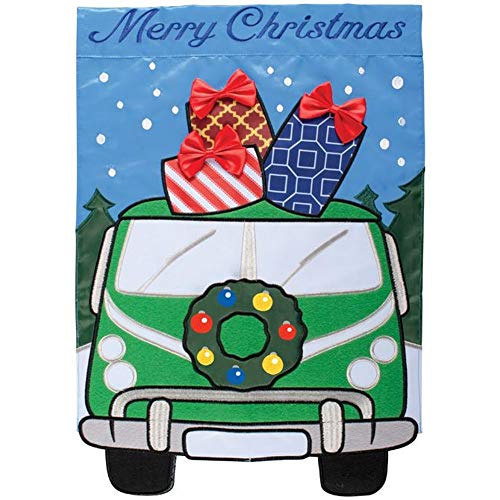 Carson Merry Christmas Van Garden Flag