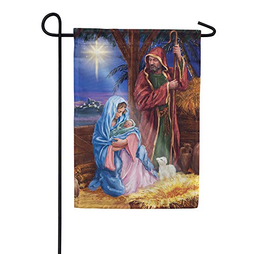 Evergreen Mary & Joseph Nativity Christmas Garden Flag