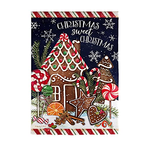 Evergreen Christmas Sweet Christmas Gingerbread House Garden Flag